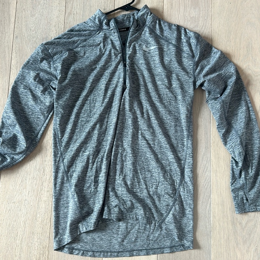 Nike long sleeve partial zip-up Heather gray shirt